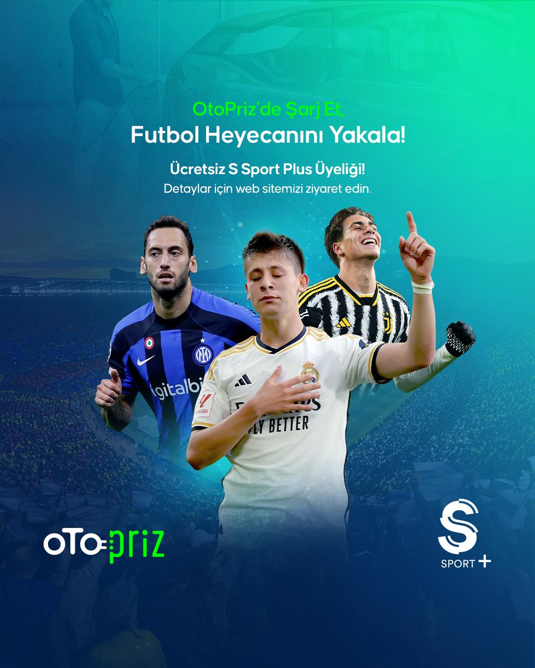 Hızlı Şarj Hizmetinin Yanında  1 Aylık Ücretsiz S Sport Plus Keyfi